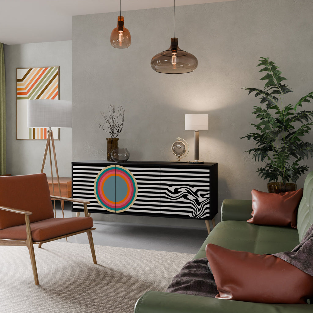 Buffet 3 portes SPECTRA SHOWCASE en finition noire