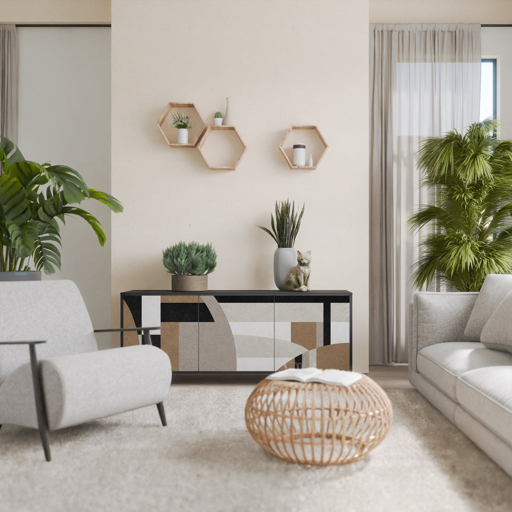 Buffet 3 portes DELICATE MEMENTO finition noire