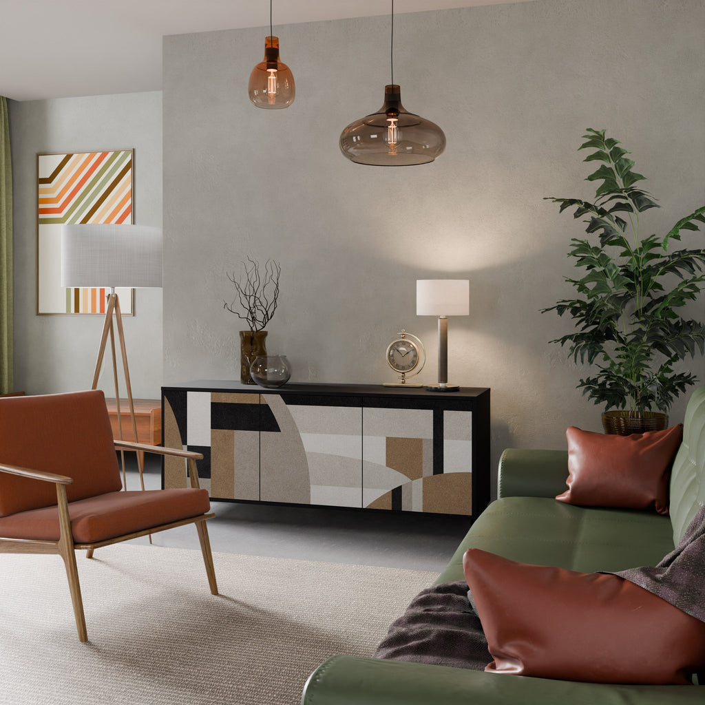 Buffet 3 portes DELICATE MEMENTO finition noire