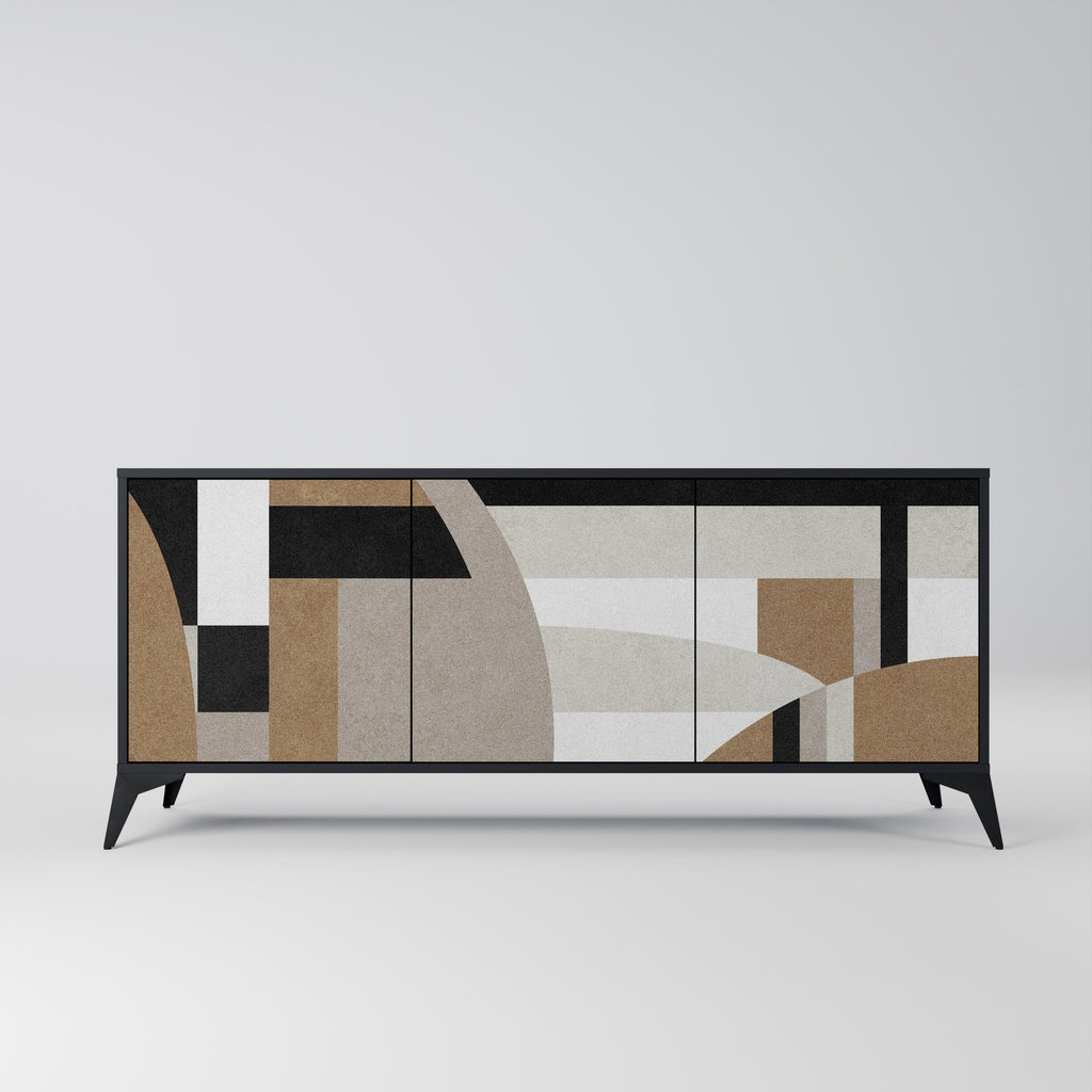 Buffet 3 portes DELICATE MEMENTO finition noire