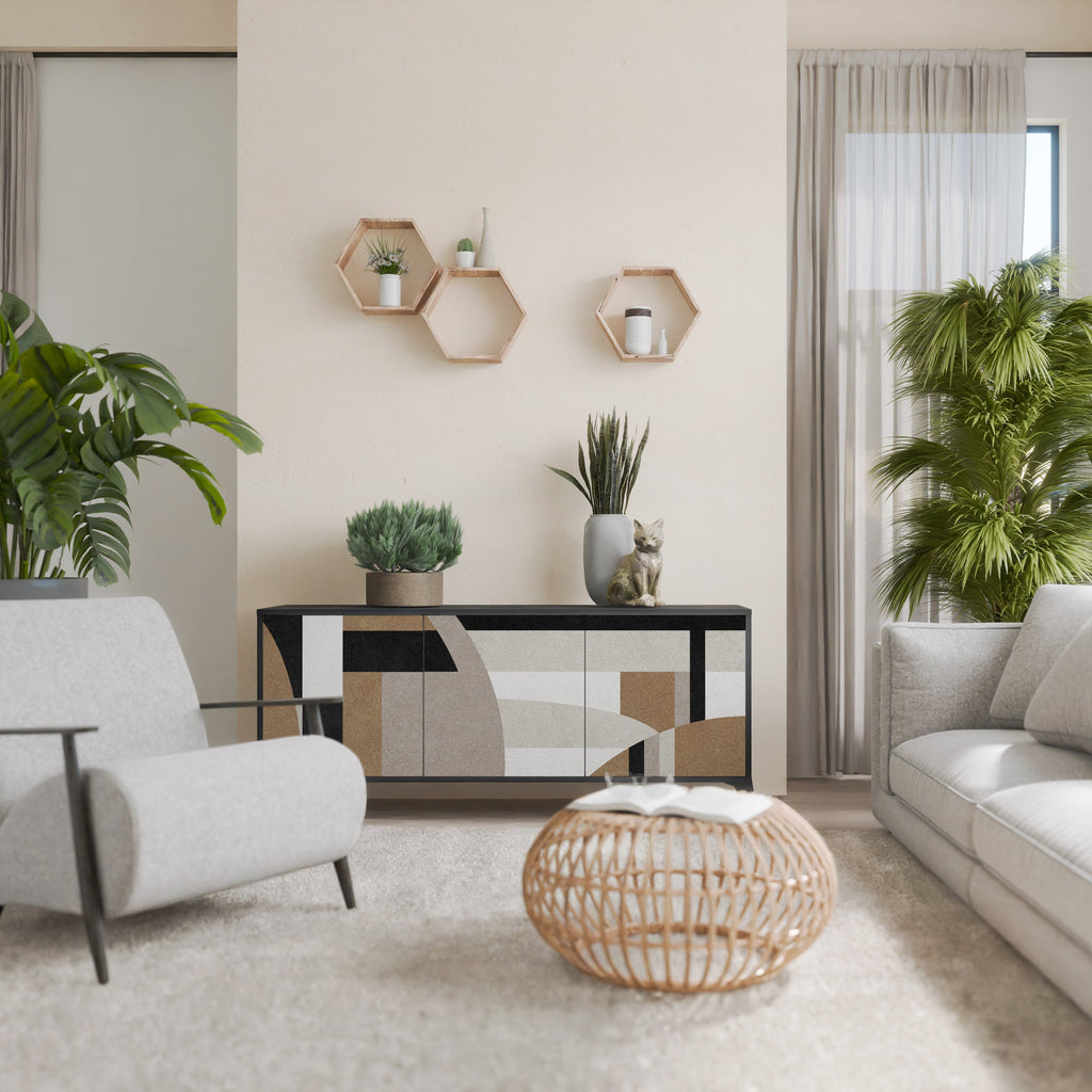 Buffet 3 portes DELICATE MEMENTO finition noire