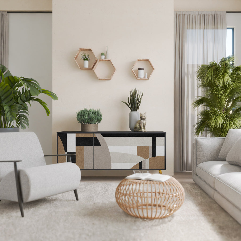 Buffet 3 portes DELICATE MEMENTO finition noire