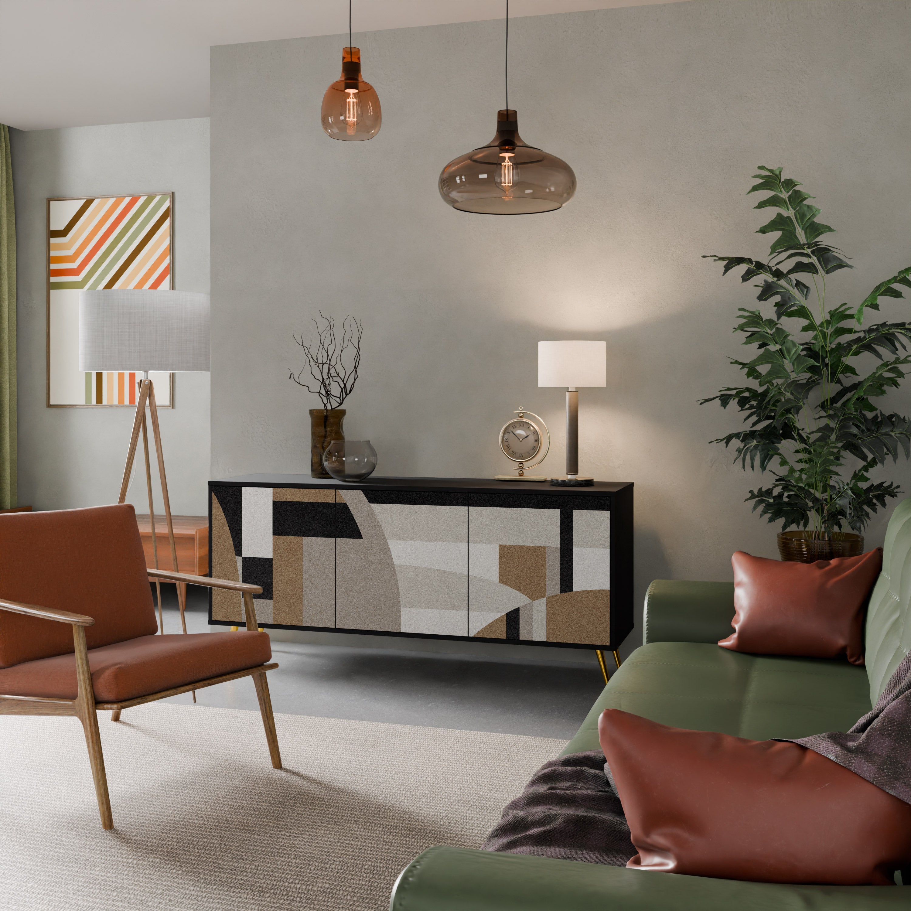 Buffet 3 portes DELICATE MEMENTO finition noire