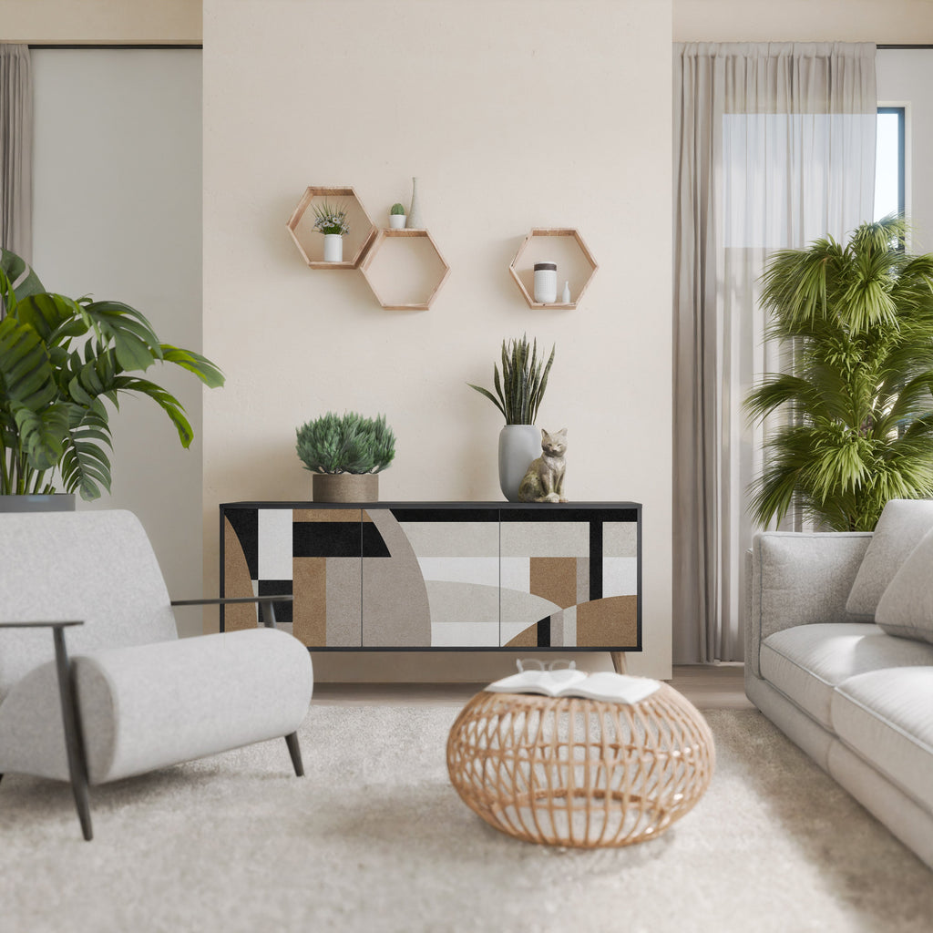 Buffet 3 portes DELICATE MEMENTO finition noire