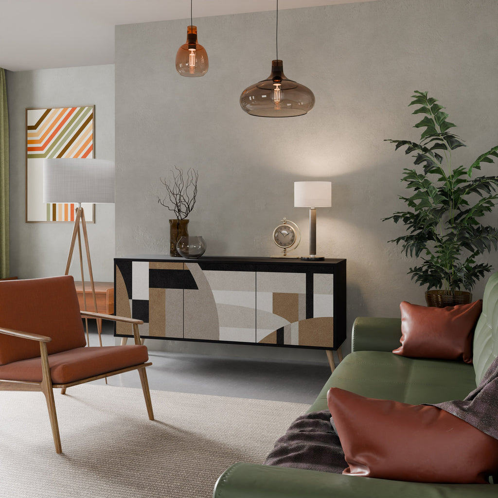 Buffet 3 portes DELICATE MEMENTO finition noire