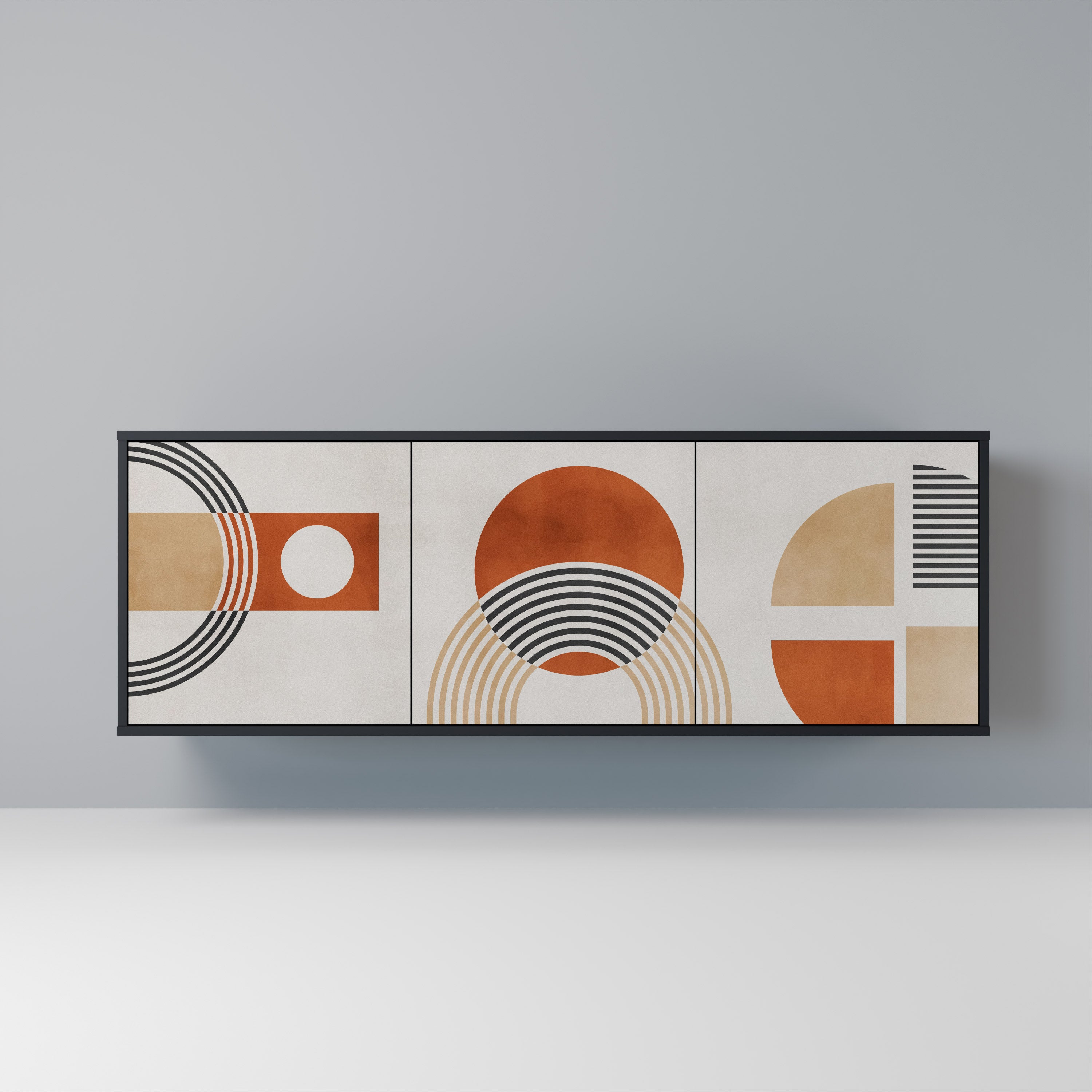 Buffet 3 portes SPACE AROUND en finition noire