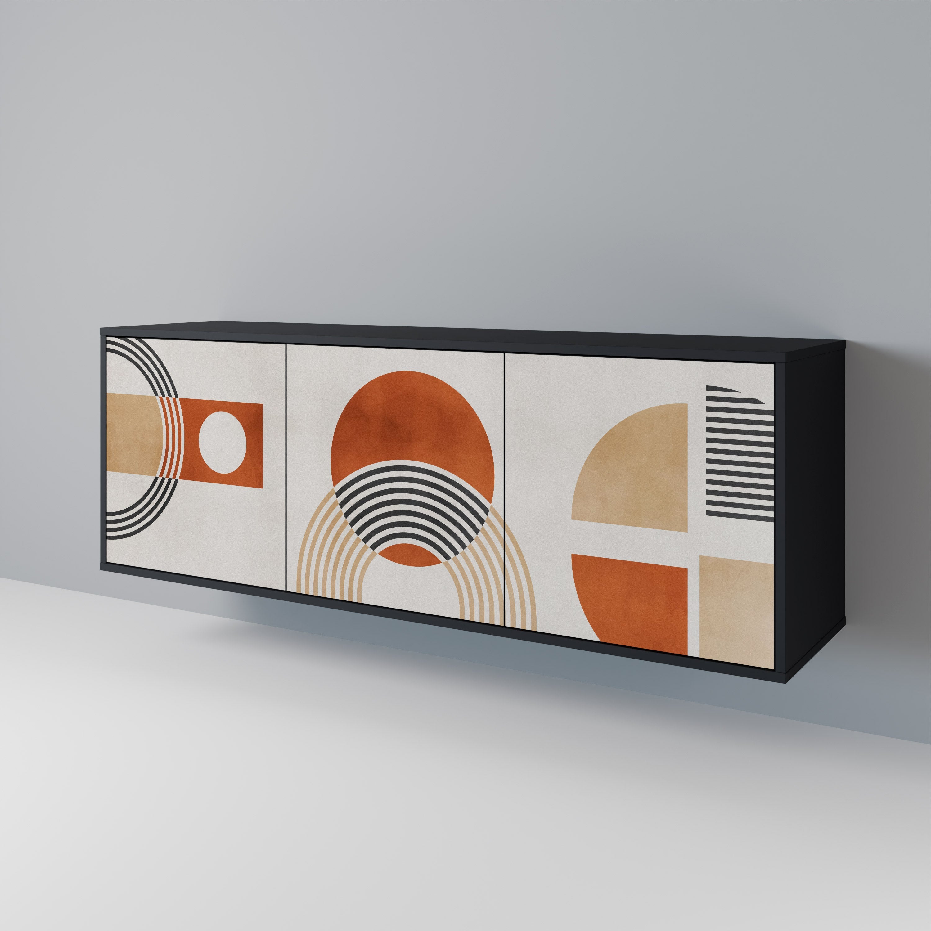Buffet 3 portes SPACE AROUND en finition noire