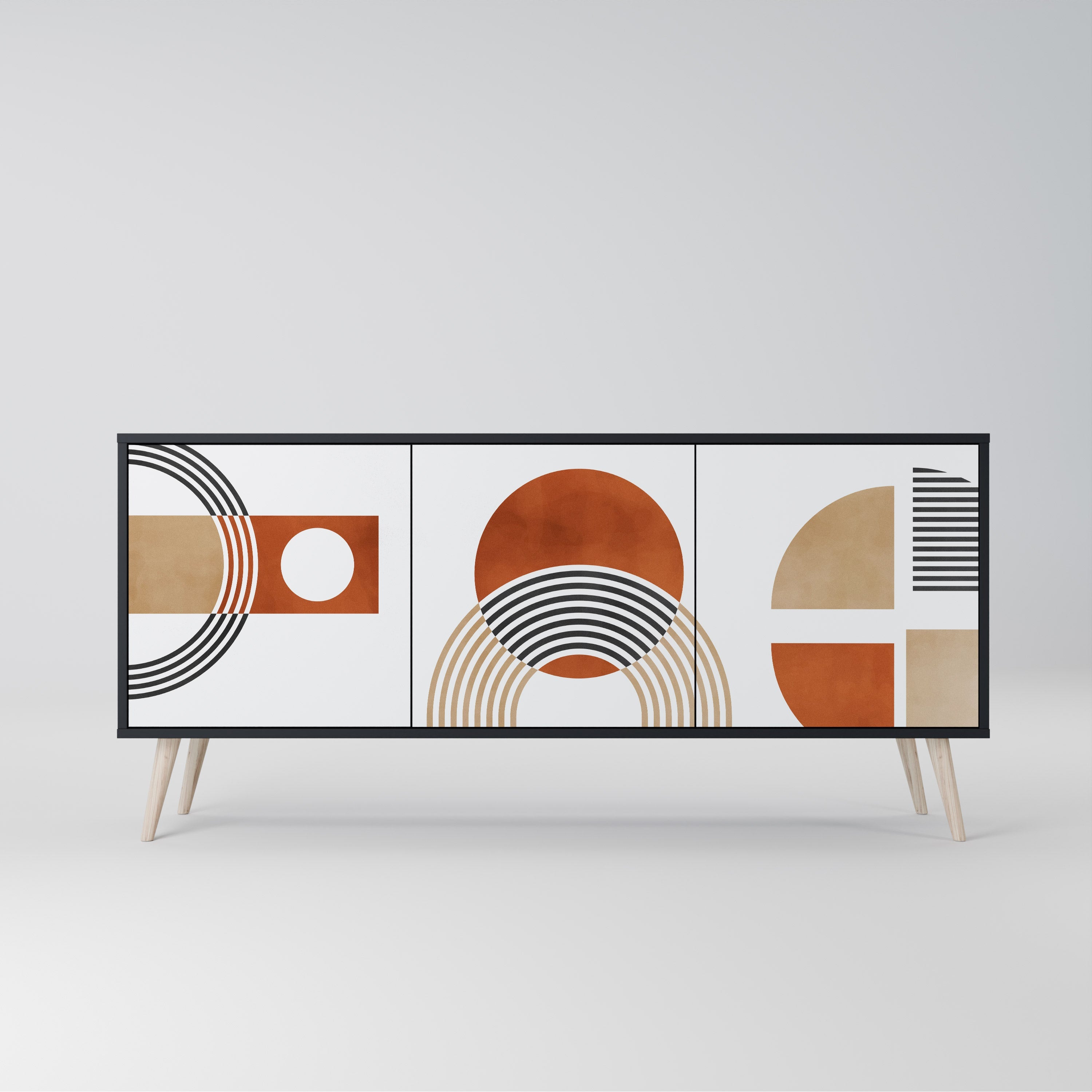 Buffet 3 portes CIRCLE RHYTM finition noire