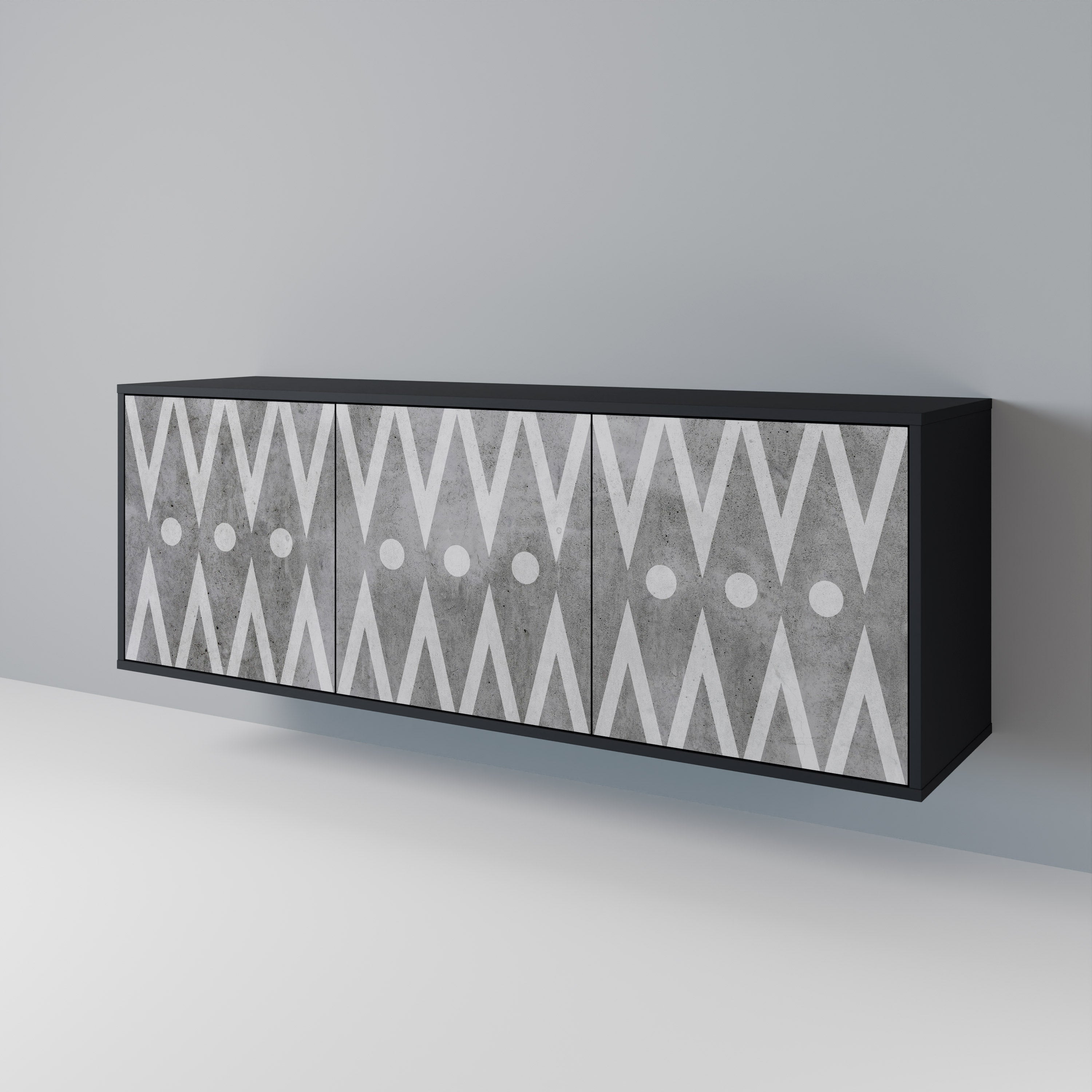 Buffet 3 portes SHARP EDGES finition noire