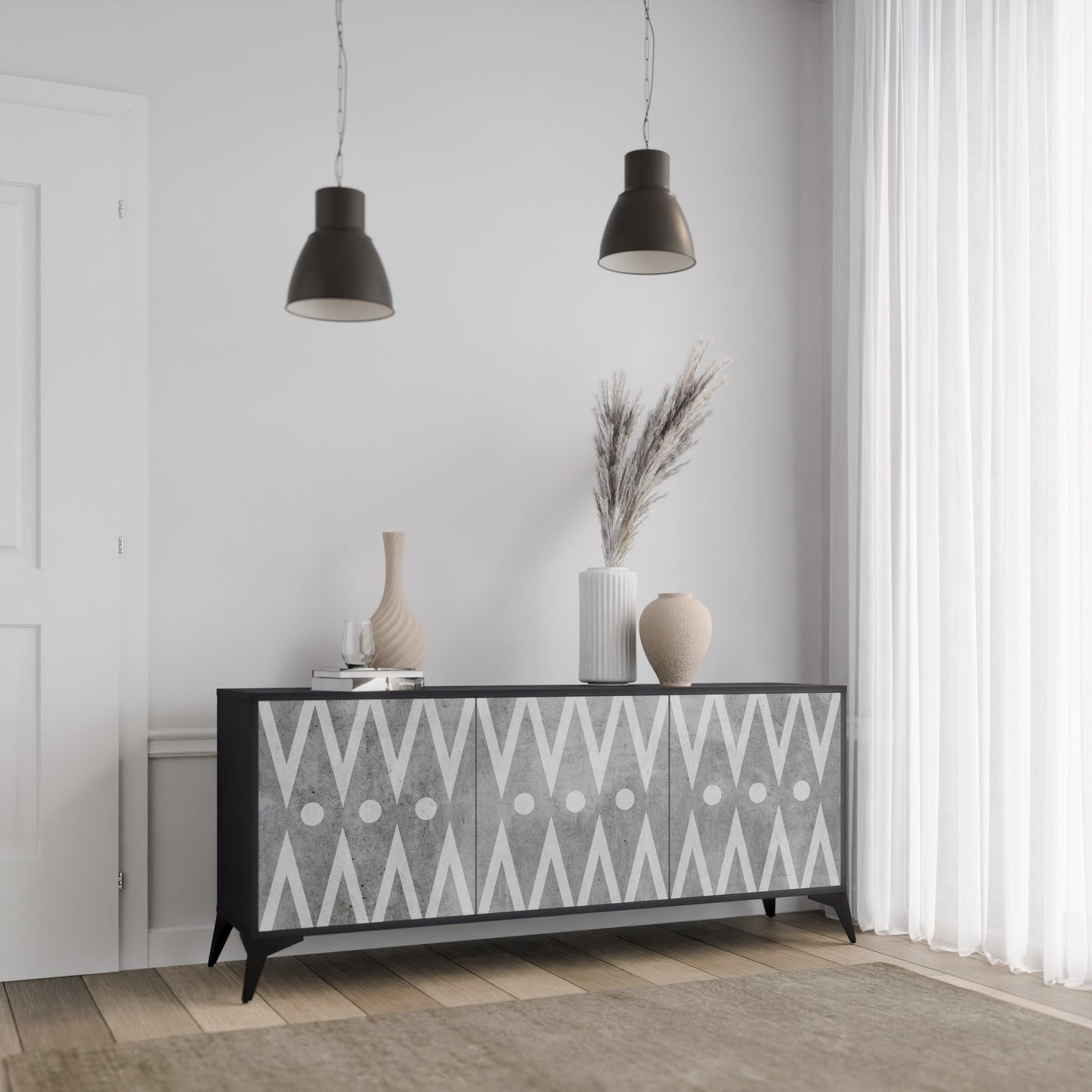 SHARP EDGES 3-Door Sideboard