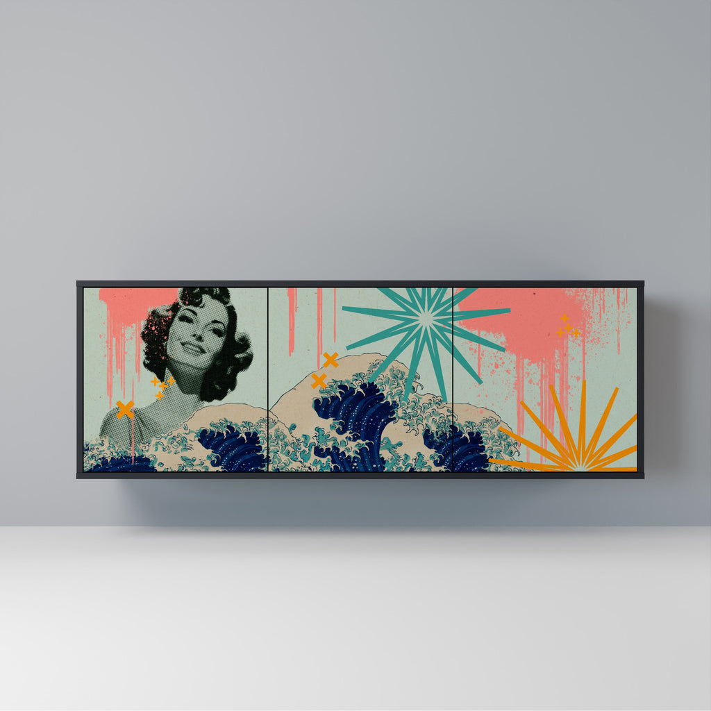 Buffet 3 portes KANAGAWA BEAUTY finition noire