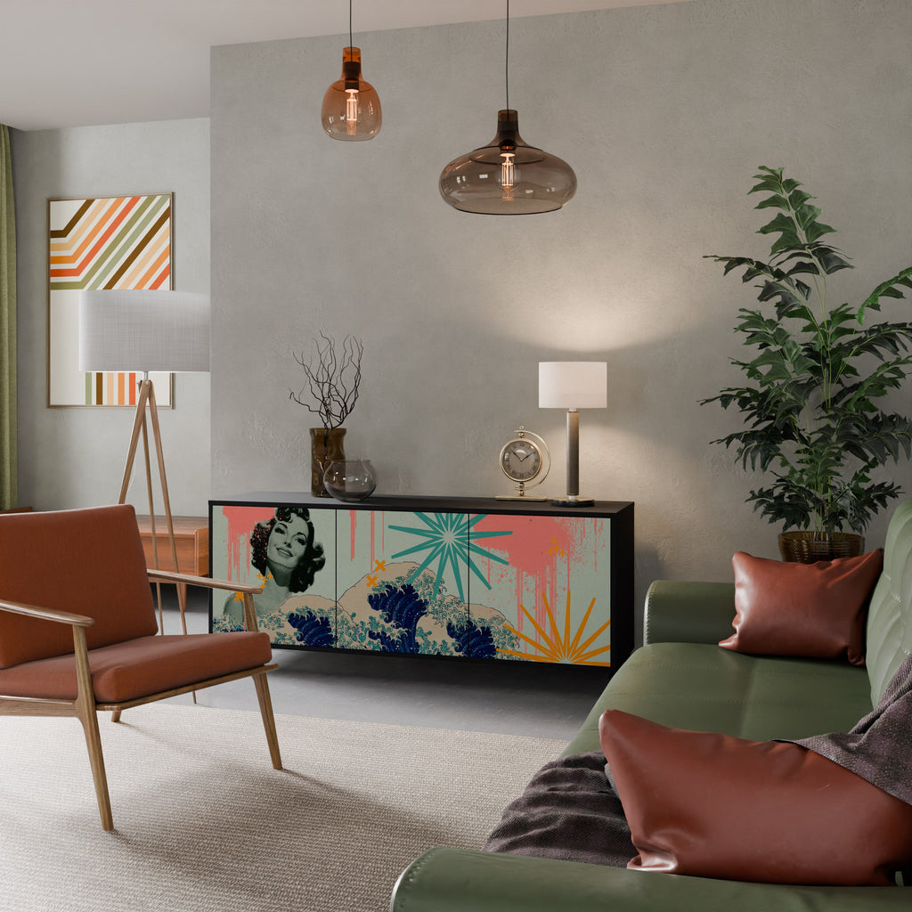 Buffet 3 portes KANAGAWA BEAUTY finition noire