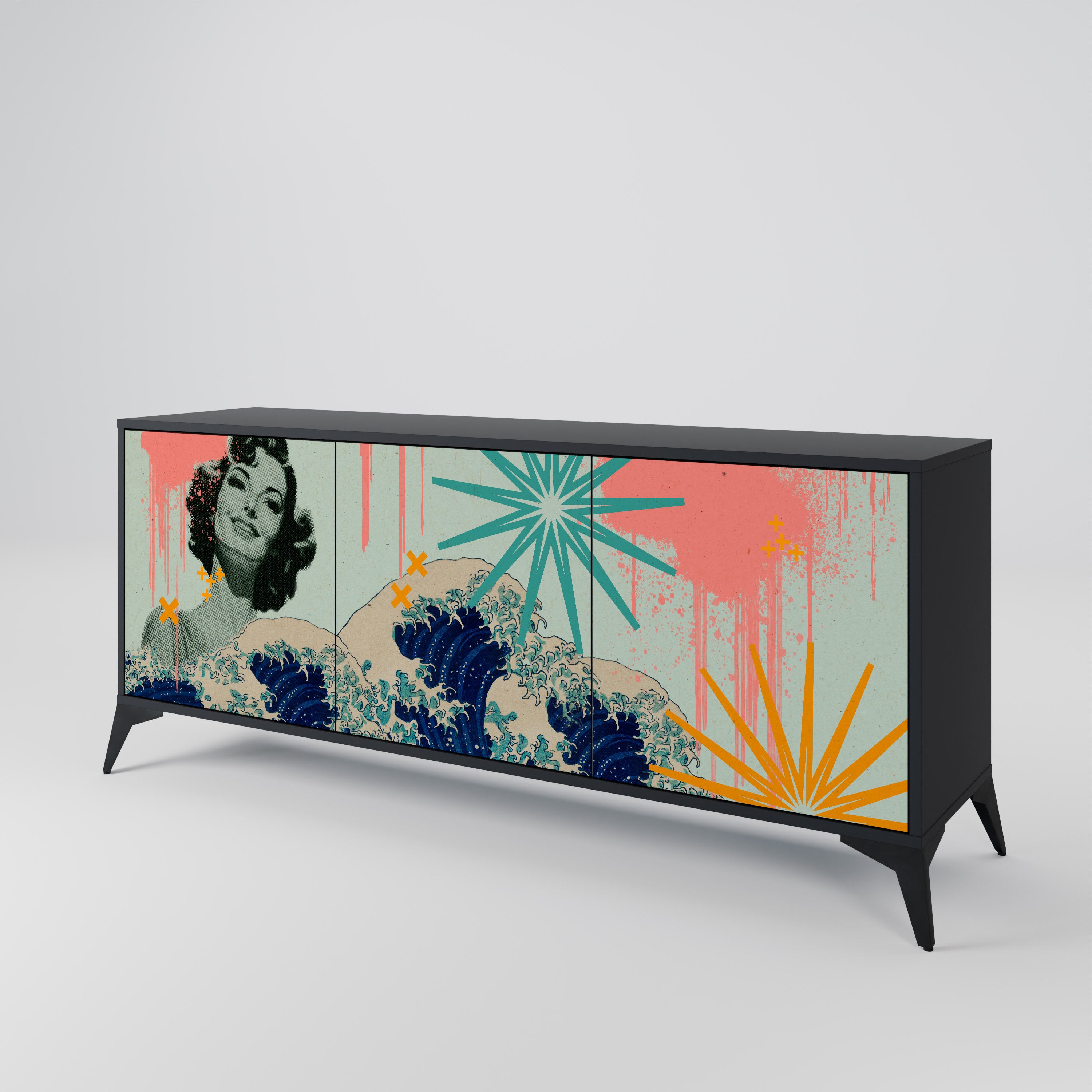 KANAGAWA BEAUTY 3-Door Sideboard