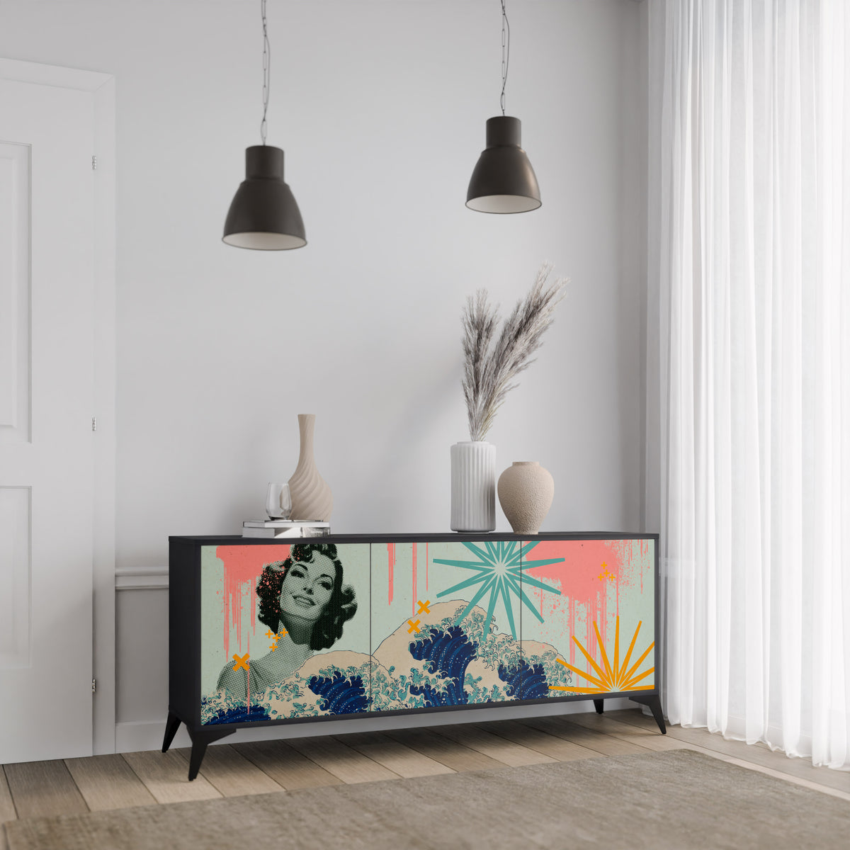 KANAGAWA BEAUTY 3-Door Sideboard