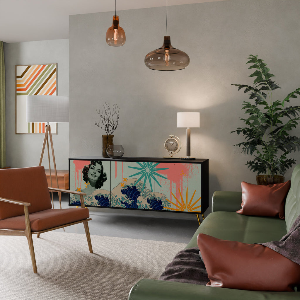 Buffet 3 portes KANAGAWA BEAUTY finition noire