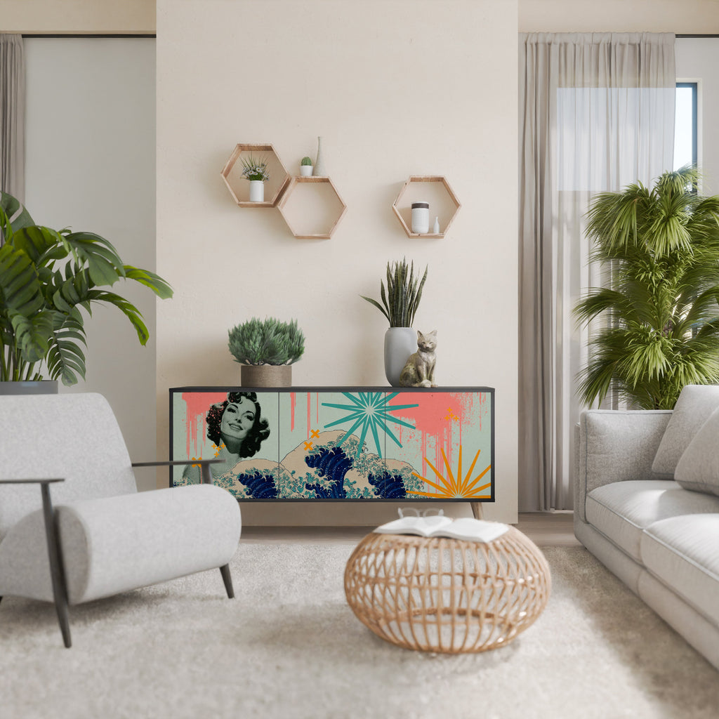 Buffet 3 portes KANAGAWA BEAUTY finition noire