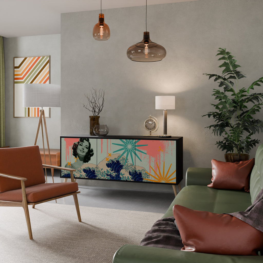 Buffet 3 portes KANAGAWA BEAUTY finition noire