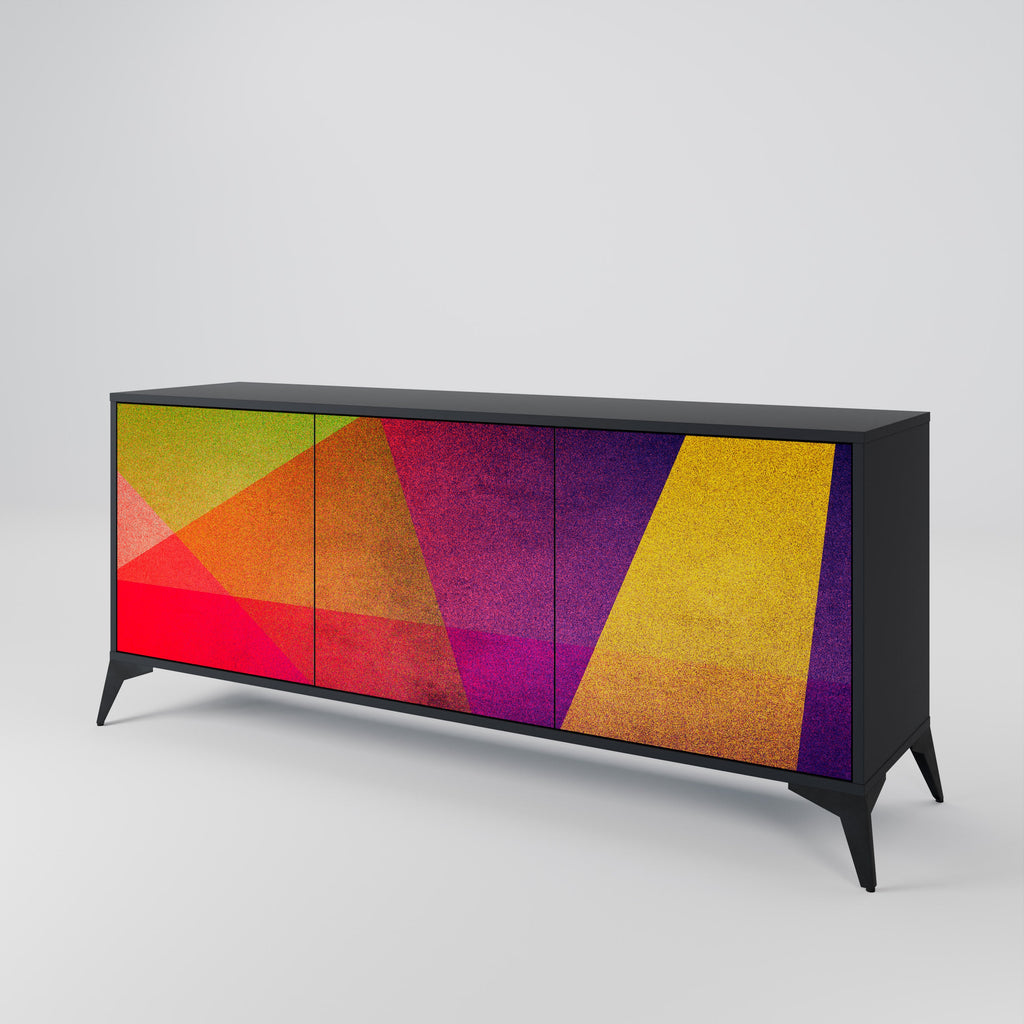 Buffet 3 portes VIVID GEOMETRY en finition noire