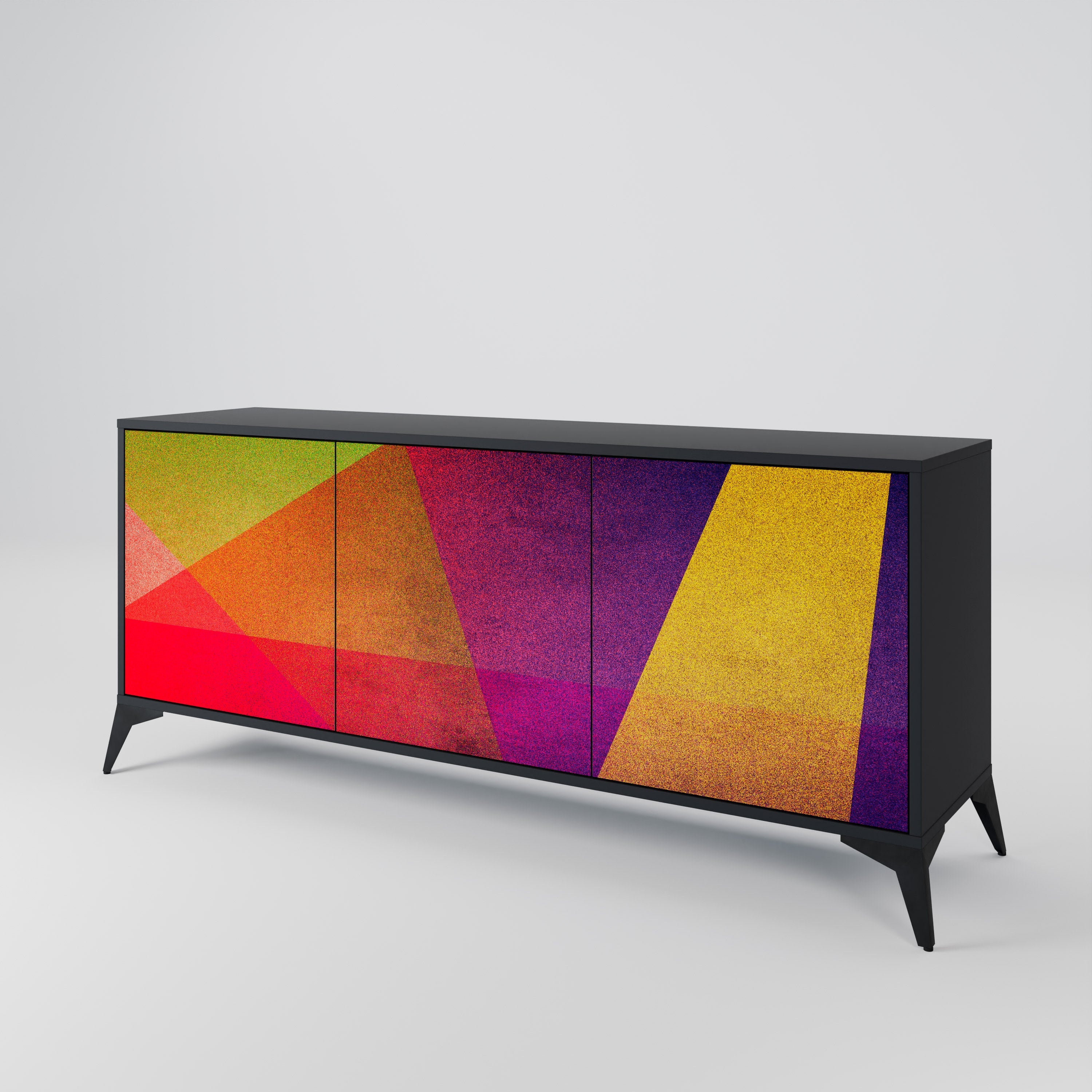Buffet 3 portes VIVID GEOMETRY en finition noire