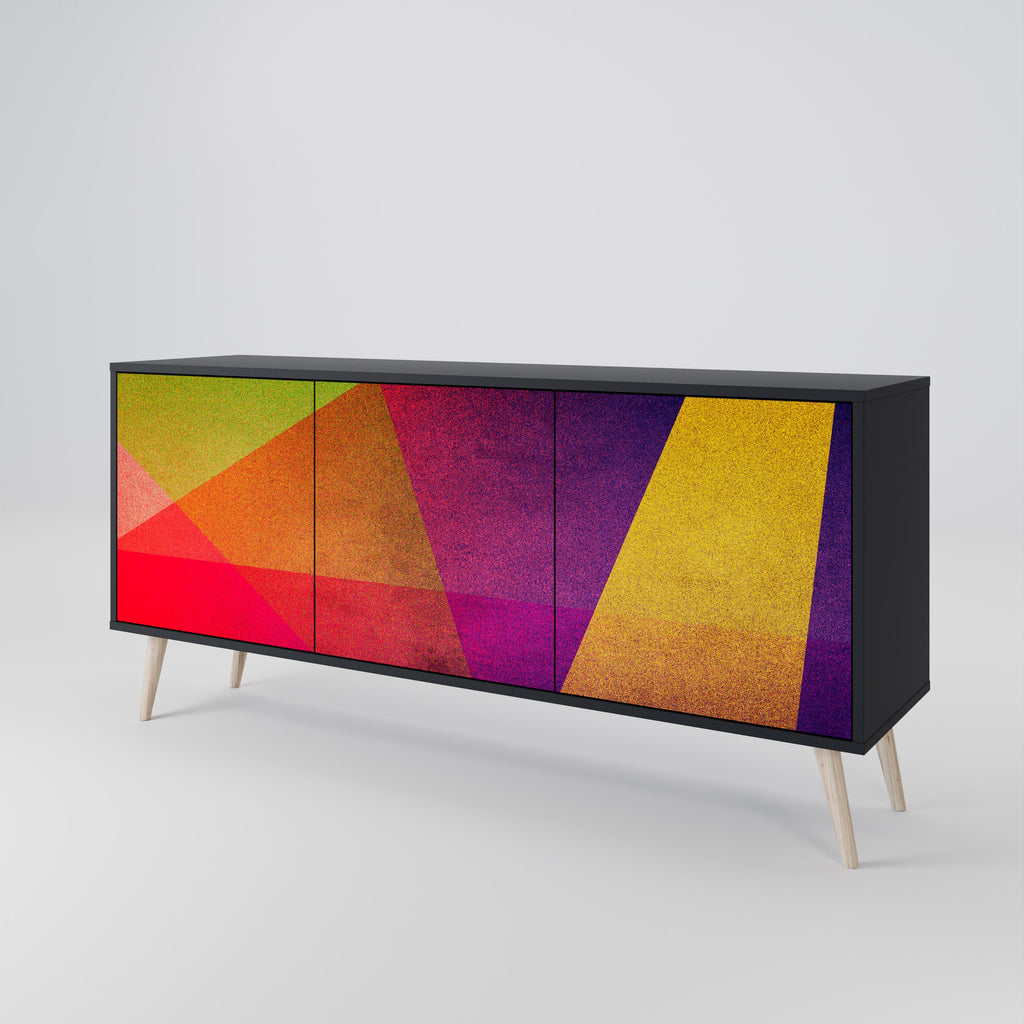 Buffet 3 portes VIVID GEOMETRY en finition noire