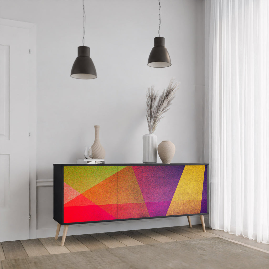 Buffet 3 portes VIVID GEOMETRY en finition noire