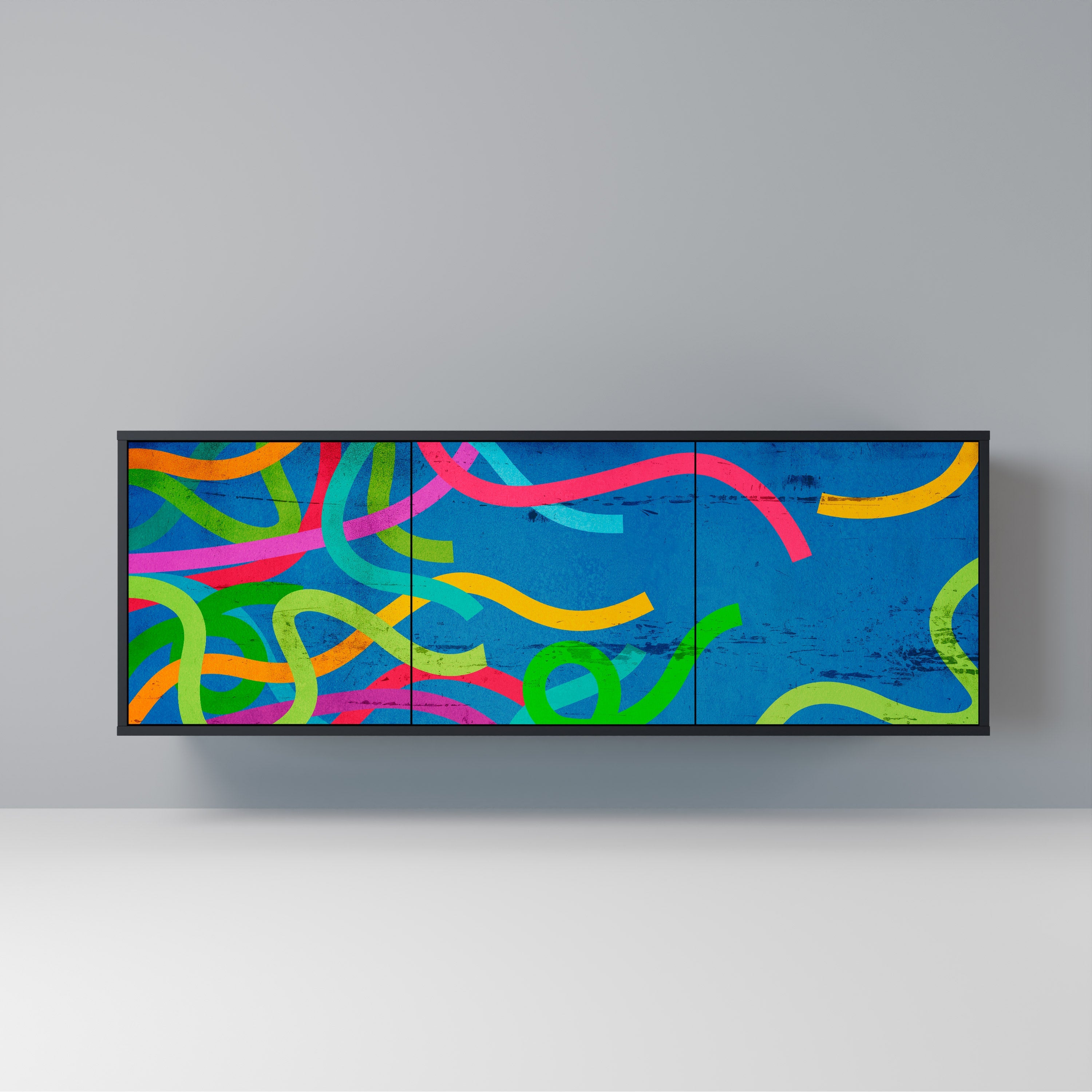 Buffet 3 portes STREAMER TANGLE finition noire