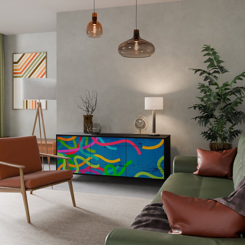 Buffet 3 portes STREAMER TANGLE finition noire