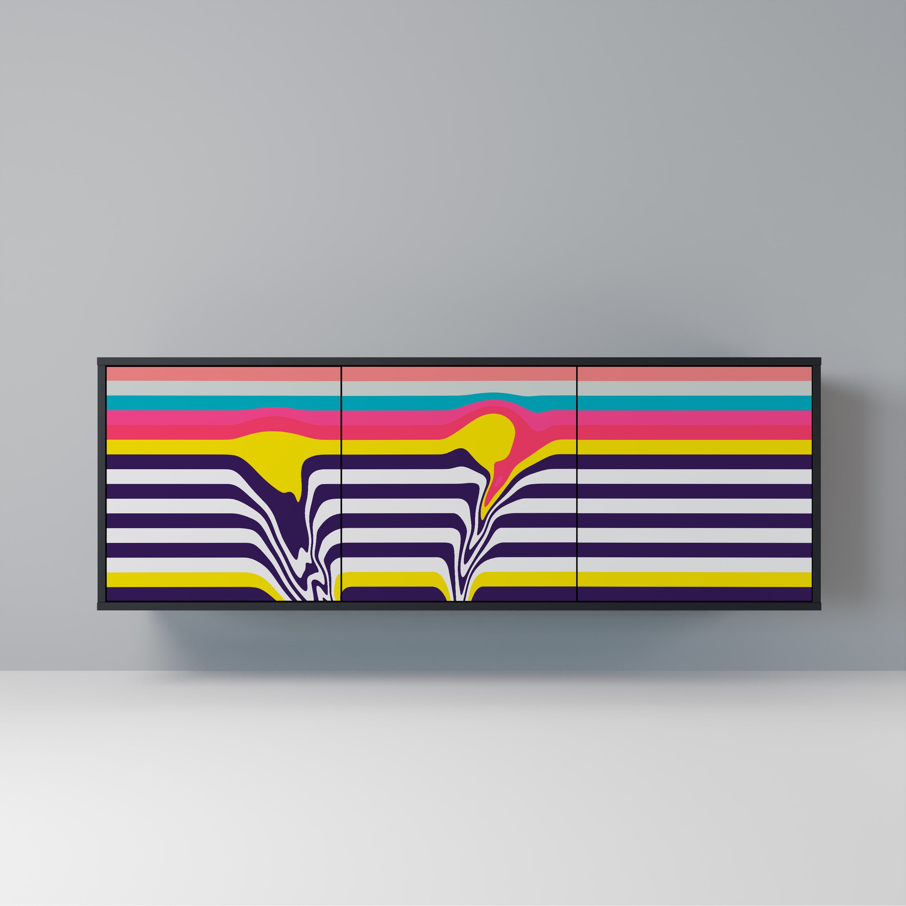 Buffet 3 portes TONE COLLAPSE finition noire