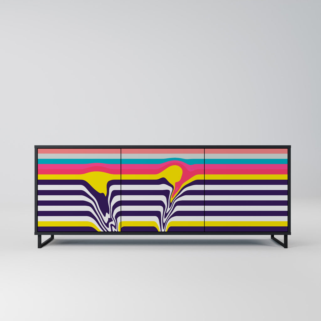 Buffet 3 portes TONE COLLAPSE finition noire