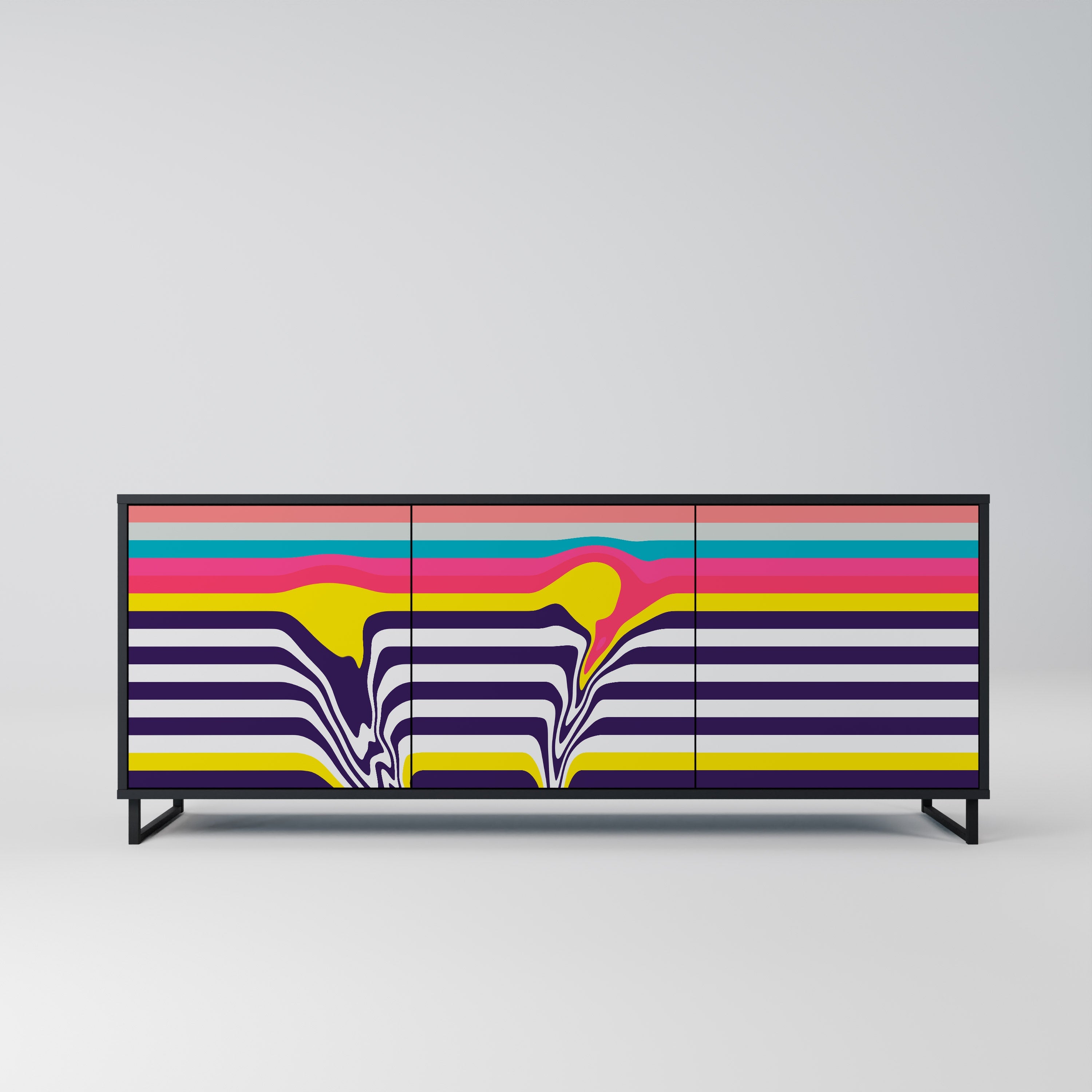 Buffet 3 portes TONE COLLAPSE finition noire