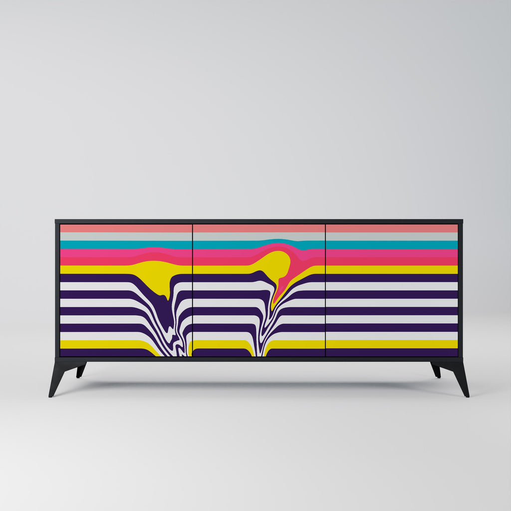 Buffet 3 portes TONE COLLAPSE finition noire