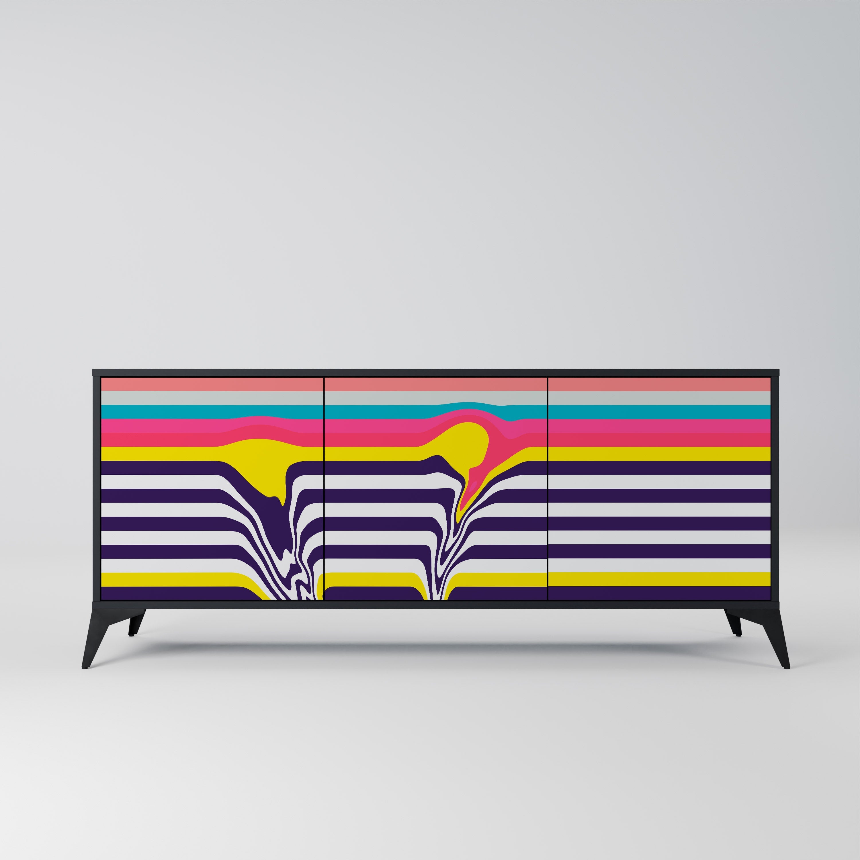 Buffet 3 portes TONE COLLAPSE finition noire