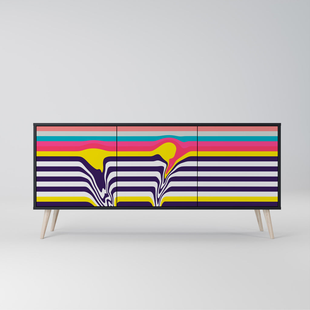 Buffet 3 portes TONE COLLAPSE finition noire