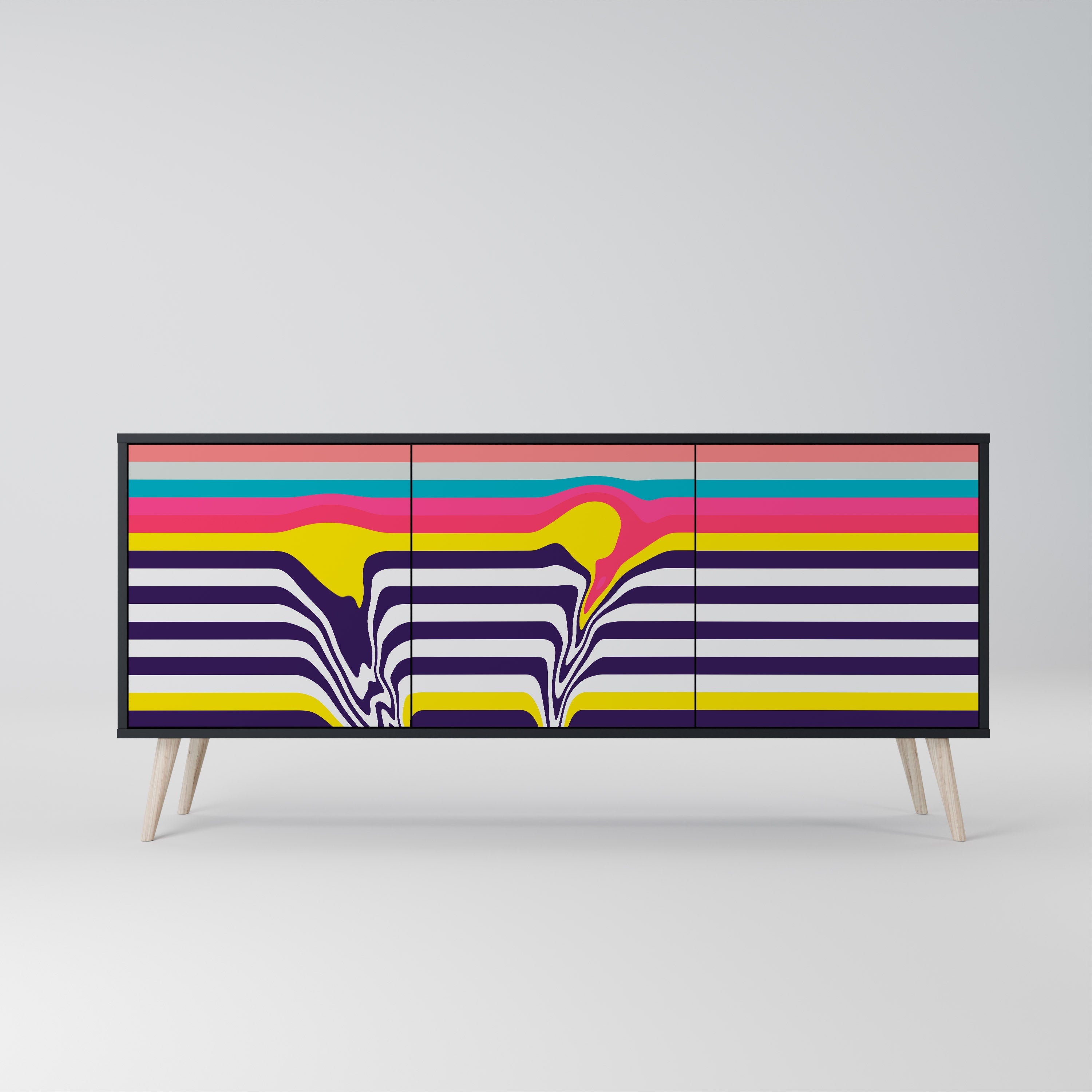 Buffet 3 portes TONE COLLAPSE finition noire