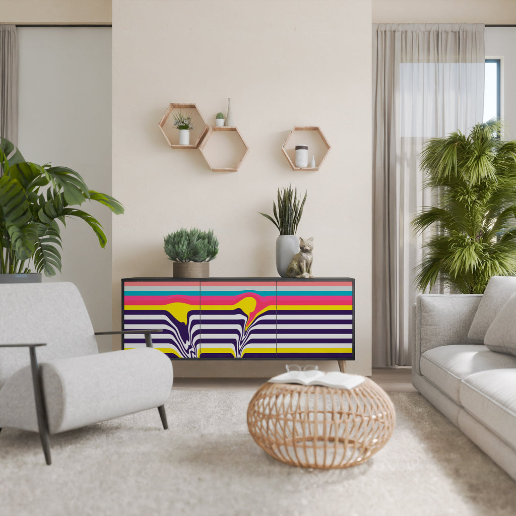 Buffet 3 portes TONE COLLAPSE finition noire