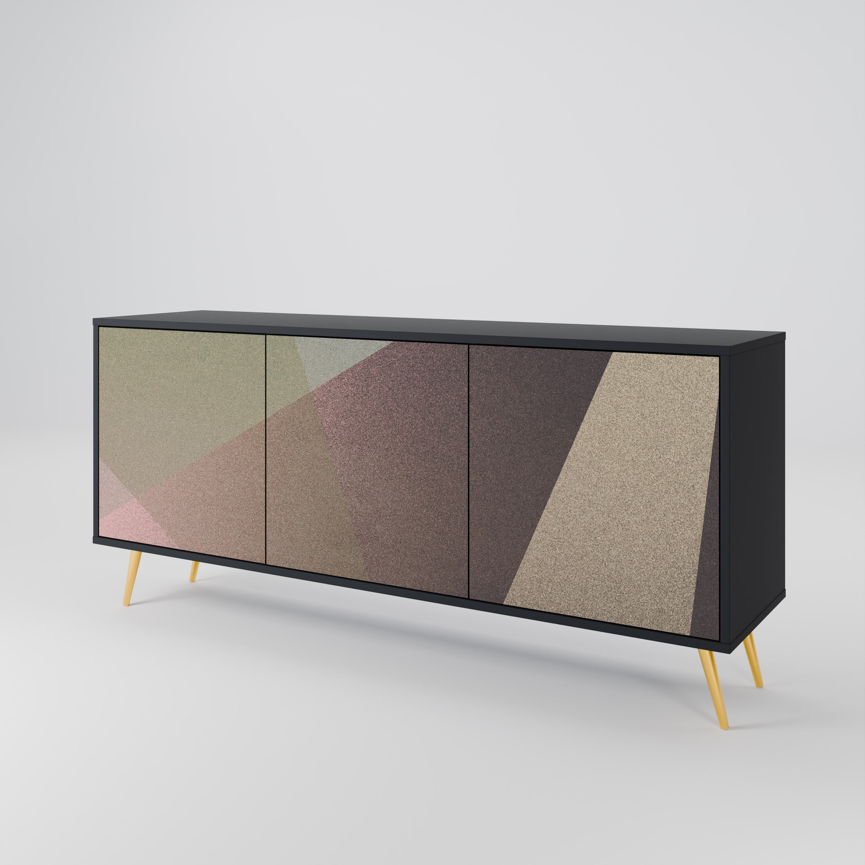 BEIGE GEOMETRY 3-Door Sideboard