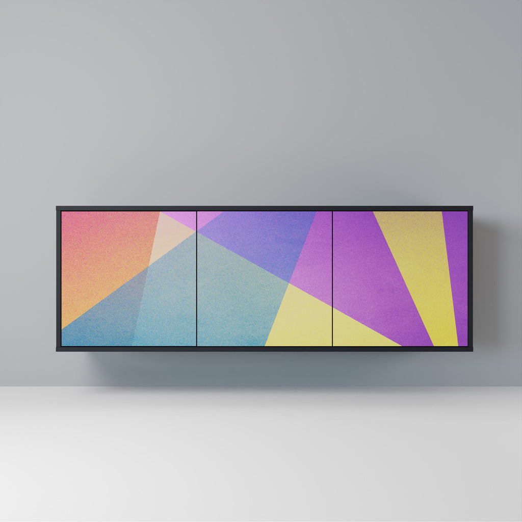 Buffet 3 portes BRIGHT GEOMETRY en finition noire