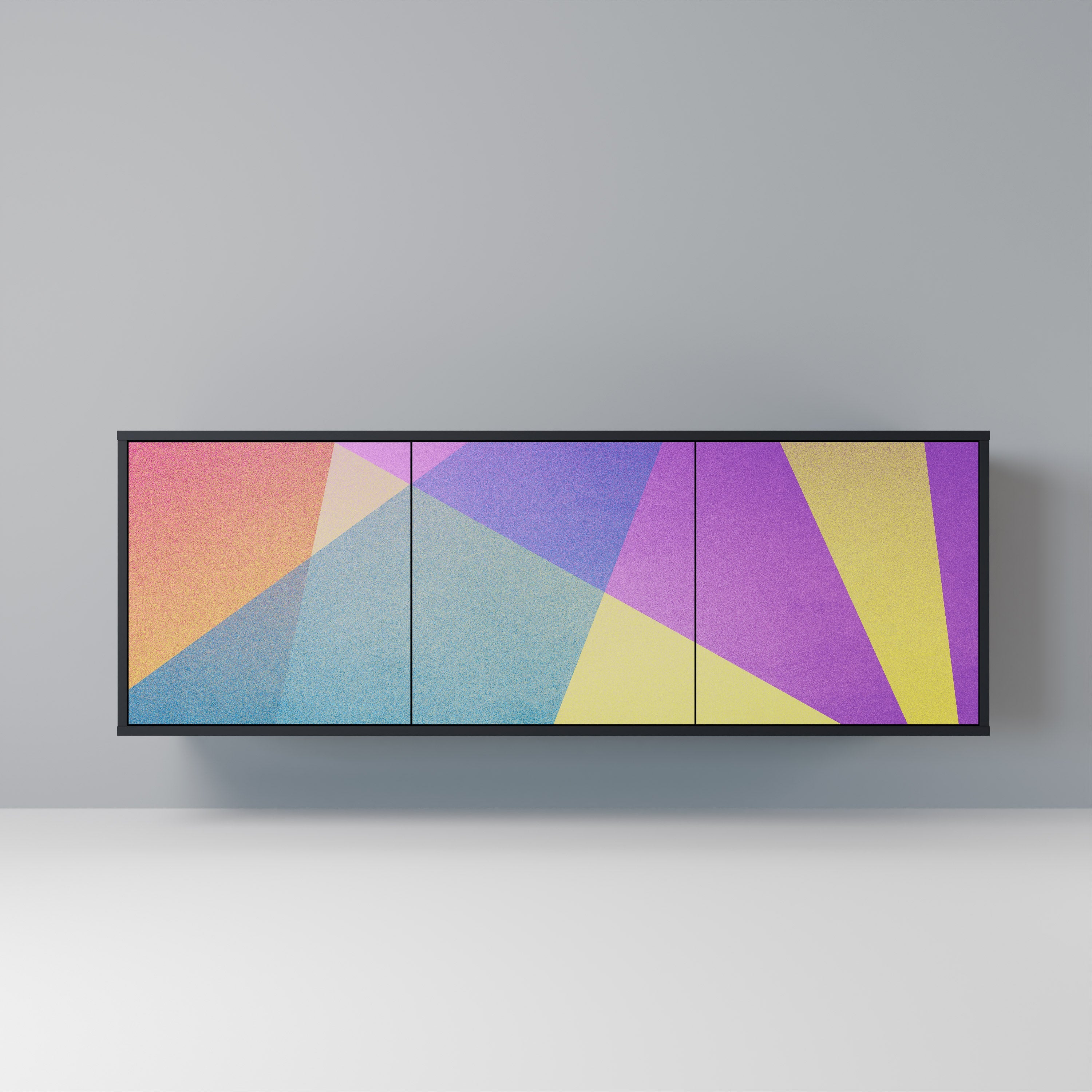 Buffet 3 portes BRIGHT GEOMETRY en finition noire