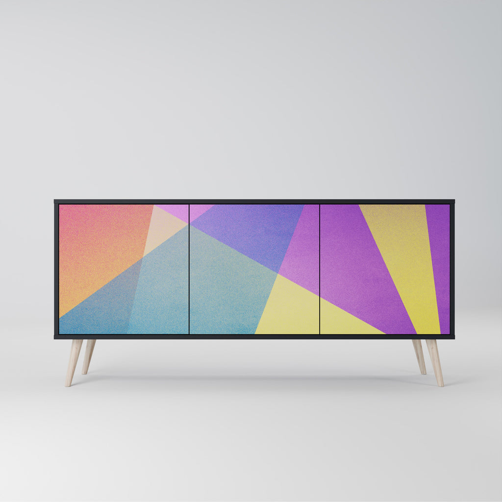 Buffet 3 portes BRIGHT GEOMETRY en finition noire
