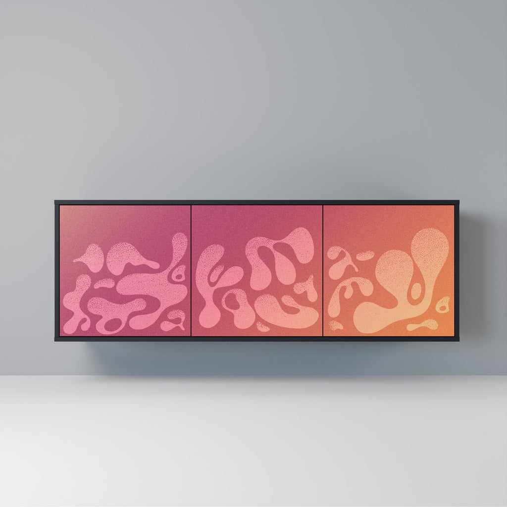 Buffet 3 portes IRREGULAR PINK finition noire