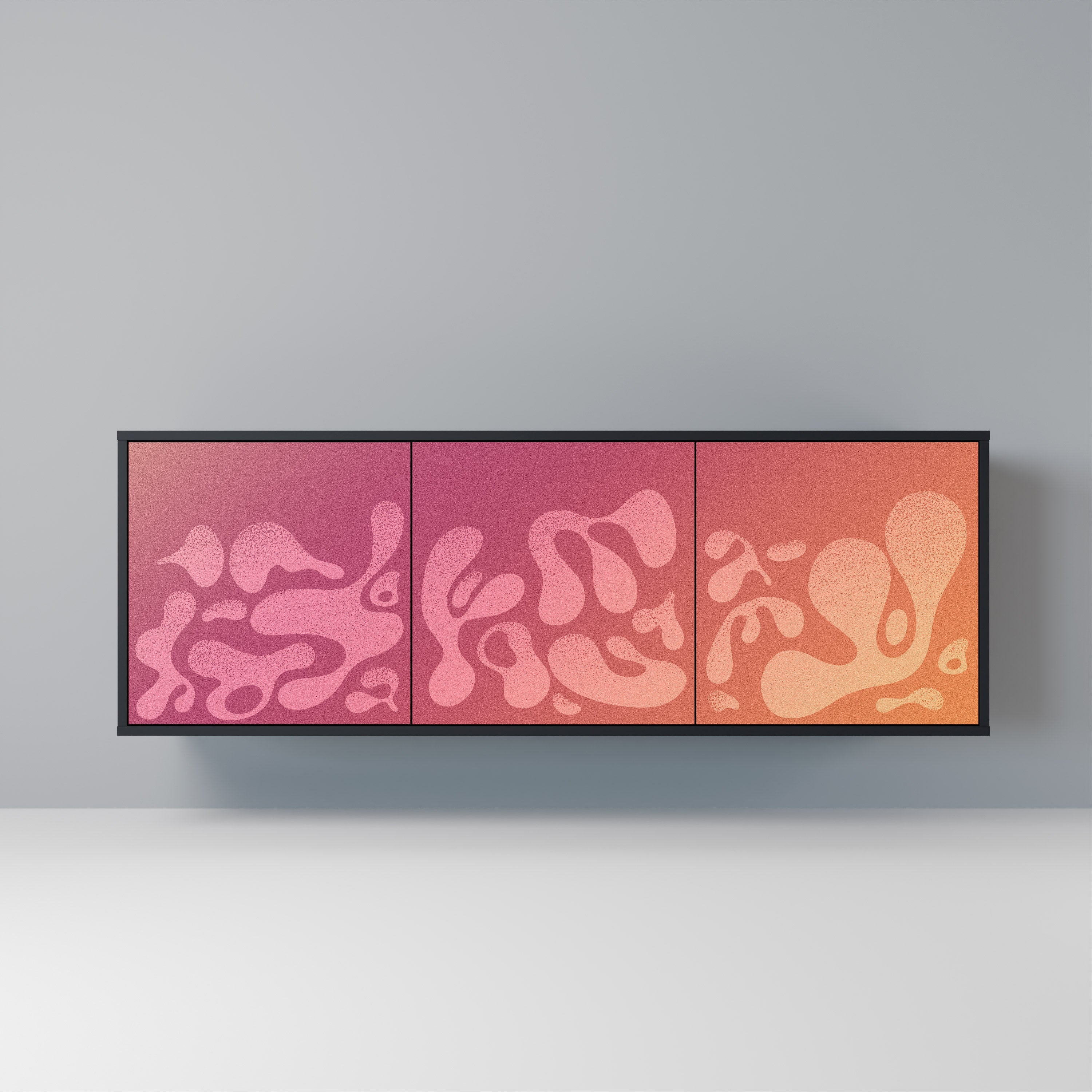 Buffet 3 portes IRREGULAR PINK finition noire