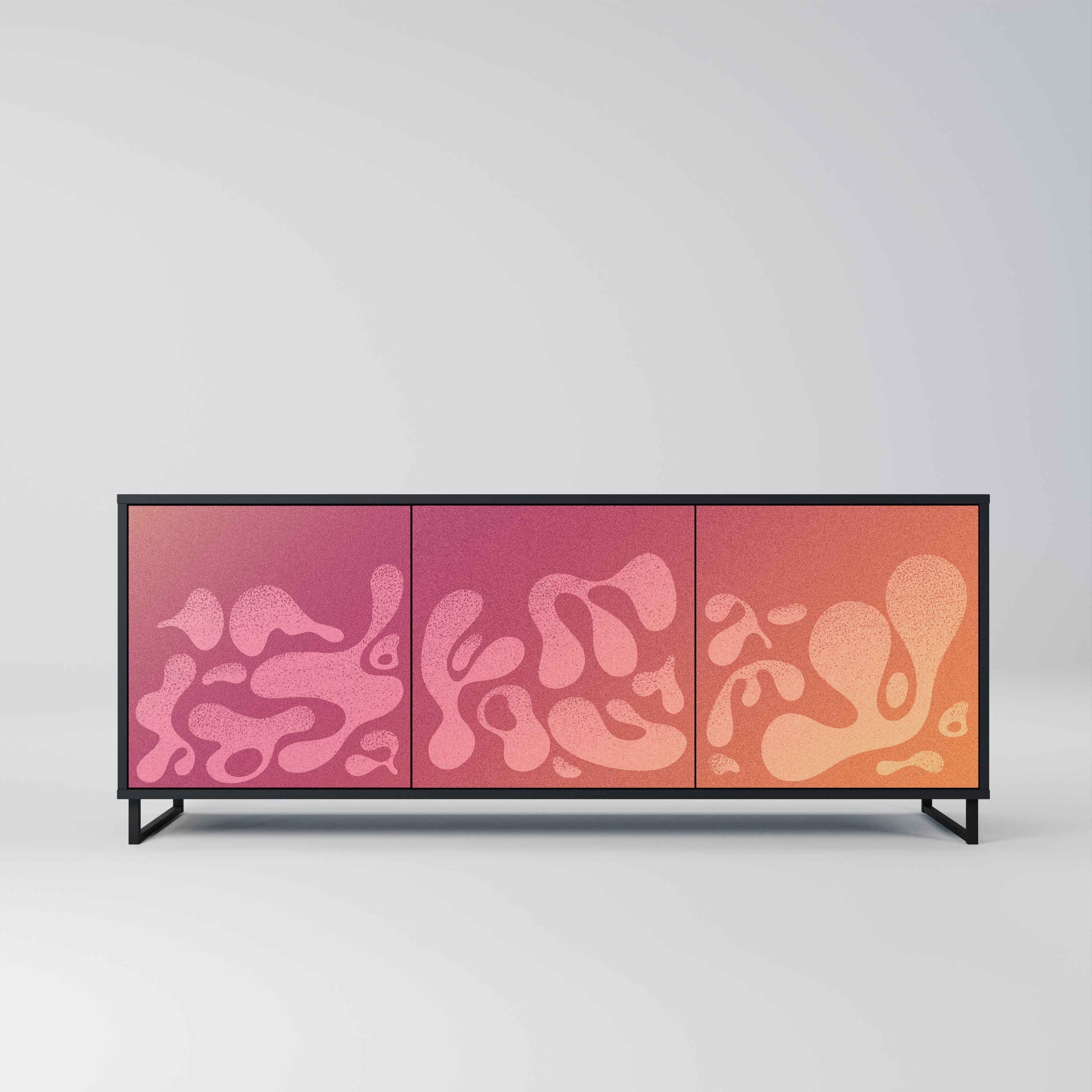 Buffet 3 portes IRREGULAR PINK finition noire