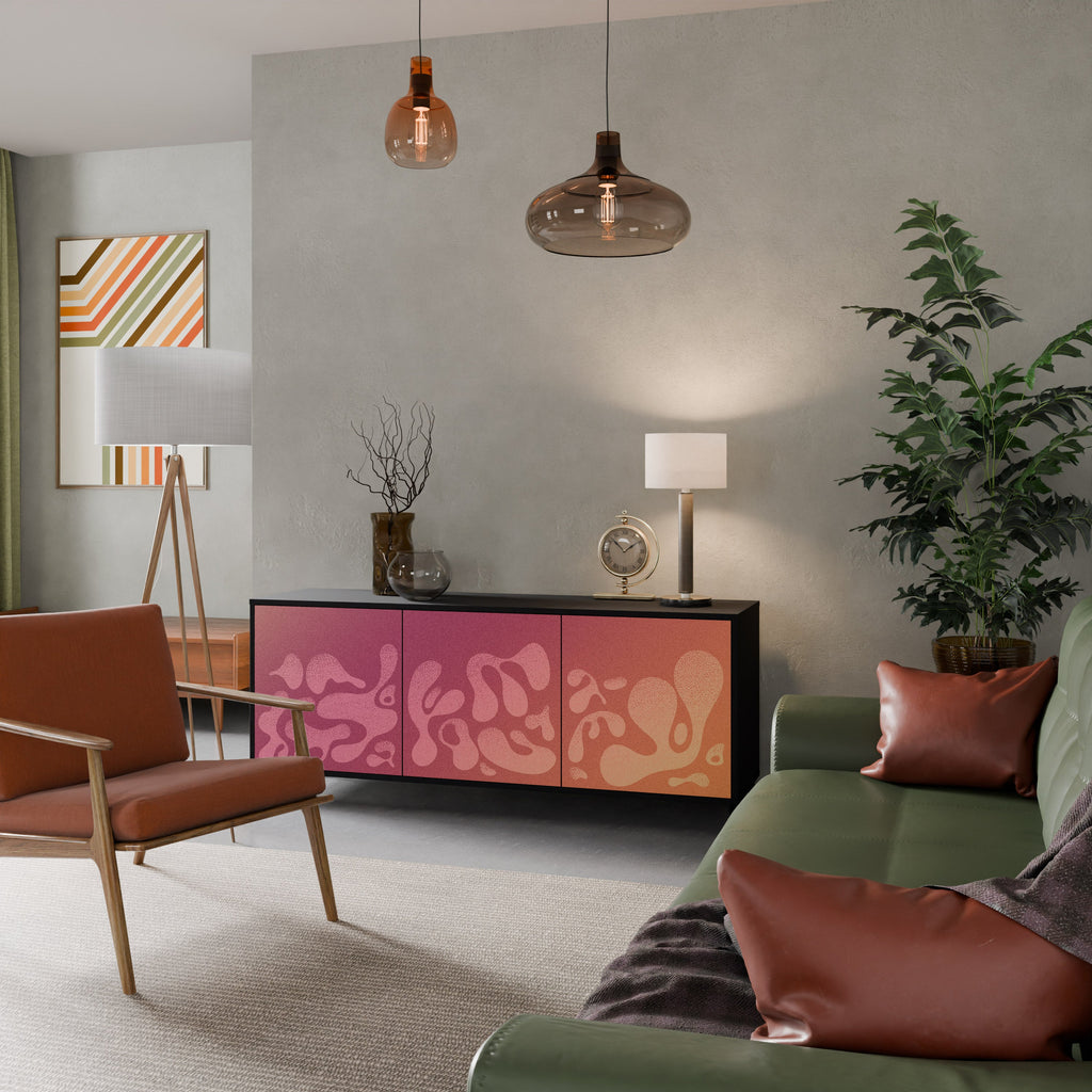 Buffet 3 portes IRREGULAR PINK finition noire