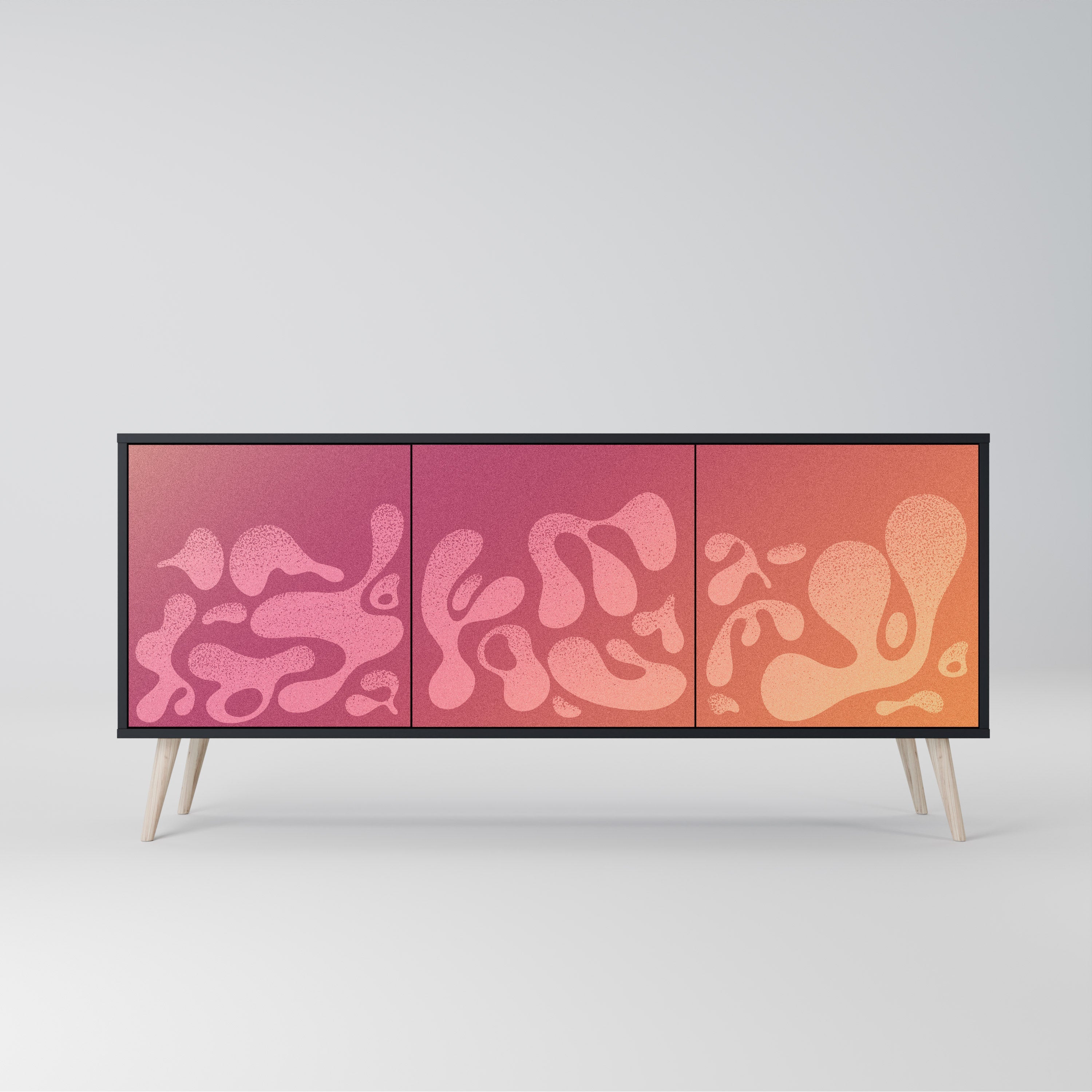 Buffet 3 portes IRREGULAR PINK finition noire