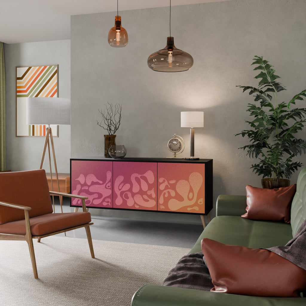 Buffet 3 portes IRREGULAR PINK finition noire