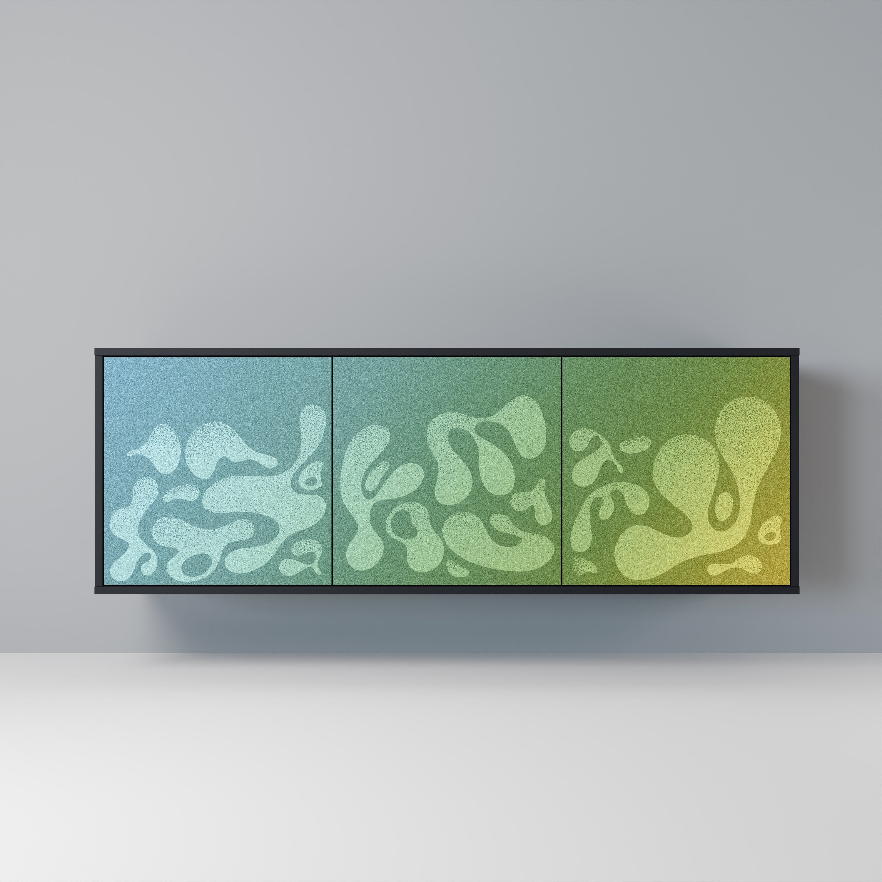 Buffet 3 portes IRREGULAR BLUE finition noire