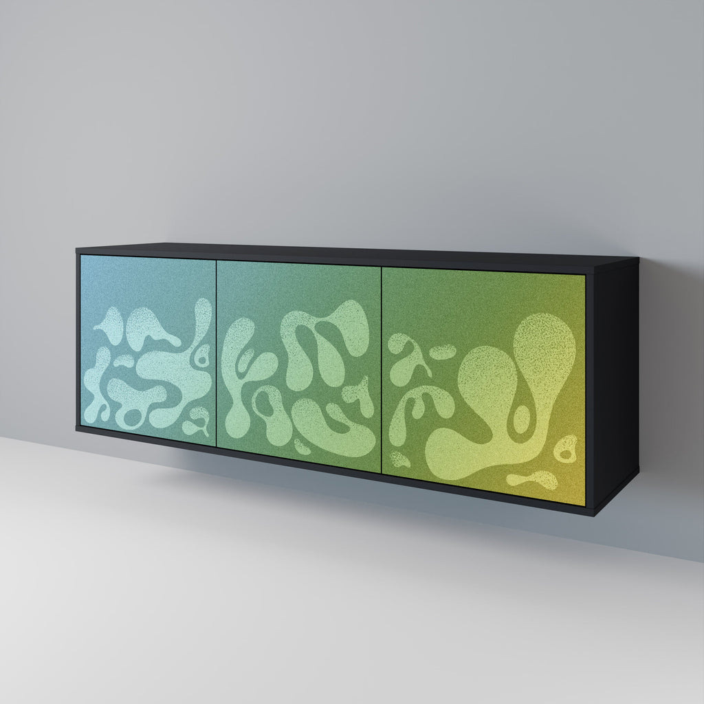 Buffet 3 portes IRREGULAR BLUE finition noire