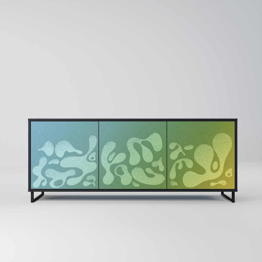Buffet 3 portes IRREGULAR BLUE finition noire