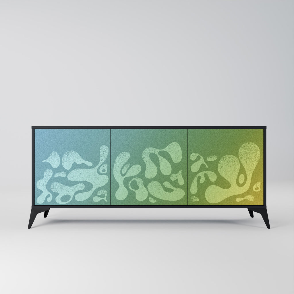 Buffet 3 portes IRREGULAR BLUE finition noire