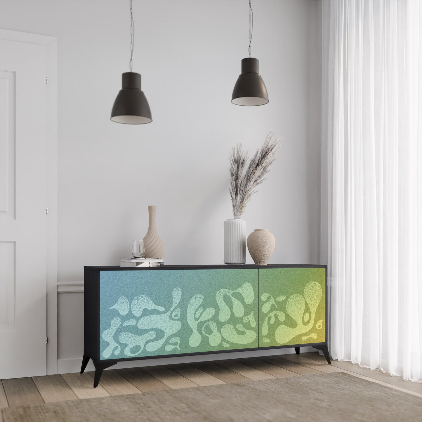IRREGULAR BLUE 3-Door Sideboard